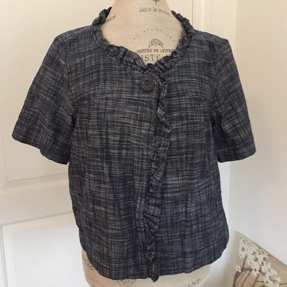 George 100% Cotton Navy Ruffled Jacket